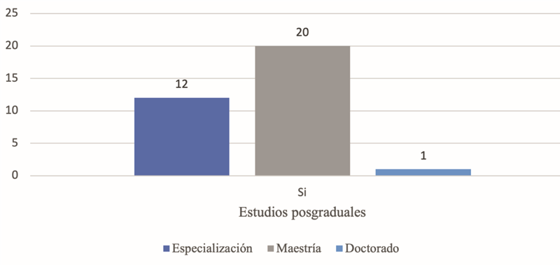 
Estudios posgraduales de los EI
