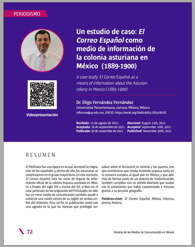 Un estudio de caso El Correo Español como medio de información de la colonia asturiana en México (1889-1900)